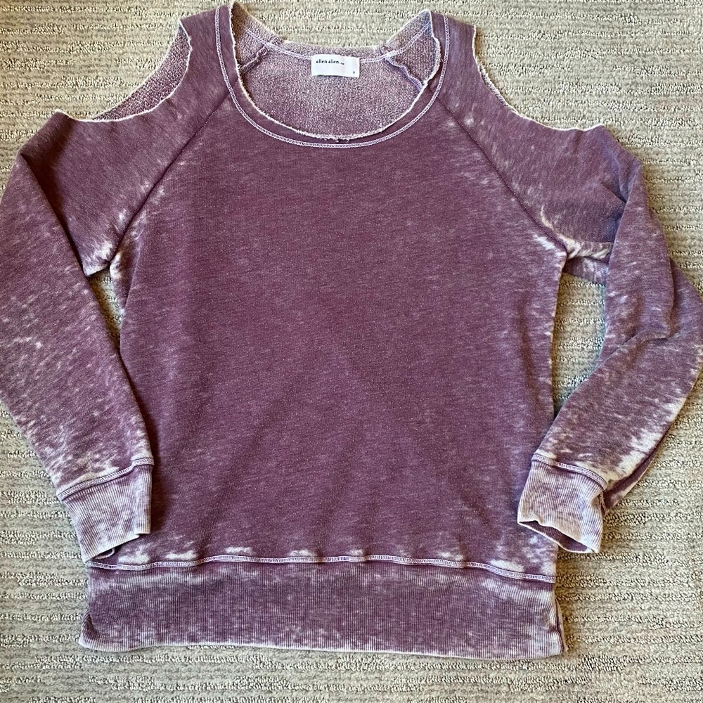 Allen Allen Off Shoulder Knit Sweatshirt - Small - Excellent Condition